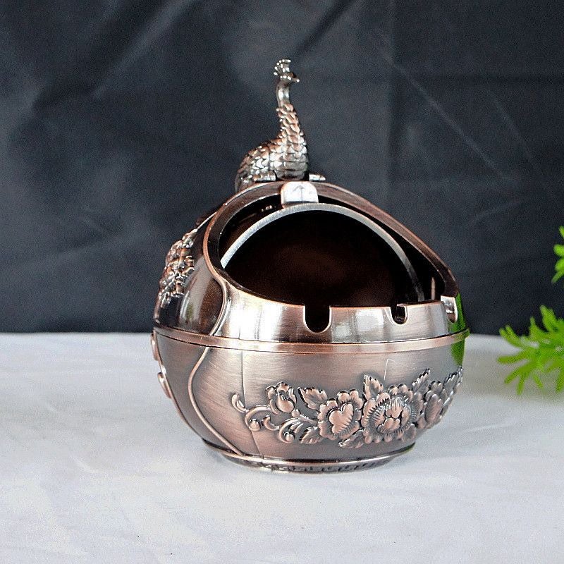 5D Stereo Peacock Peacock Ashtray Home Living Room Creative Personality Internet Celebrating Metal Fly Ash Anti-Fly Ash Anti-Smoke - Image 5